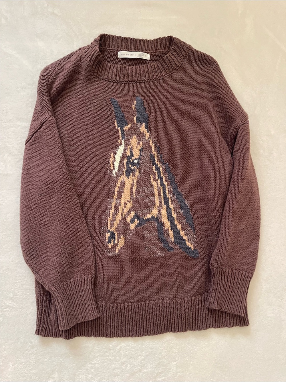 Altar'd State Dakota Cotton Blend Horse
Sweater - Picture 2 of 2